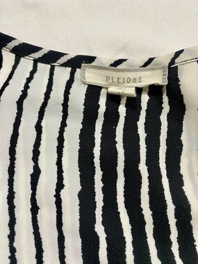 Pleione Black & White Vertical Stripe Top